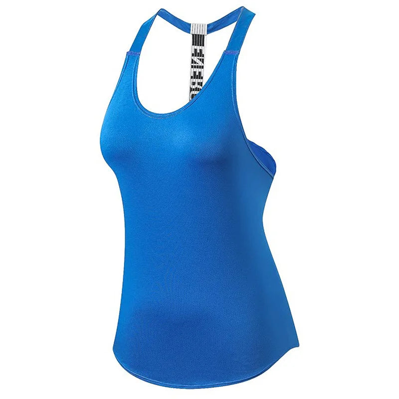 Gym Tops Women's Sports Top Letter Backless Shirts Sleeveless Yoga Tops Fitness Running Quick Dry Tank Crop Top