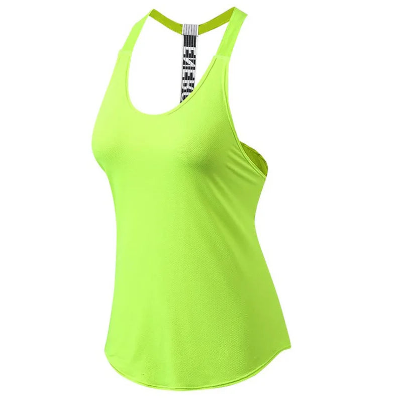 Gym Tops Women's Sports Top Letter Backless Shirts Sleeveless Yoga Tops Fitness Running Quick Dry Tank Crop Top
