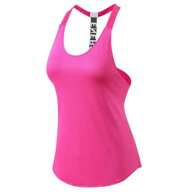 Gym Tops Women's Sports Top Letter Backless Shirts Sleeveless Yoga Tops Fitness Running Quick Dry Tank Crop Top