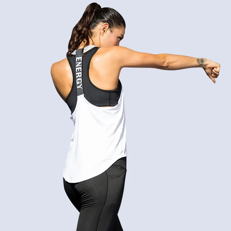 Gym Tops Women's Sports Top Letter Backless Shirts Sleeveless Yoga Tops Fitness Running Quick Dry Tank Crop Top