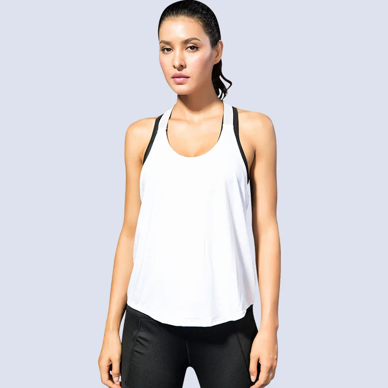 Gym Tops Women's Sports Top Letter Backless Shirts Sleeveless Yoga Tops Fitness Running Quick Dry Tank Crop Top