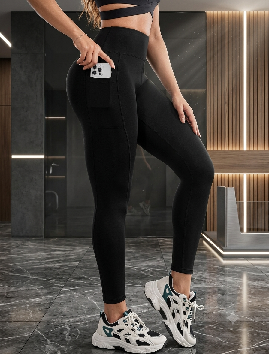 Women's High-Waist Yoga Leggings with Pocket