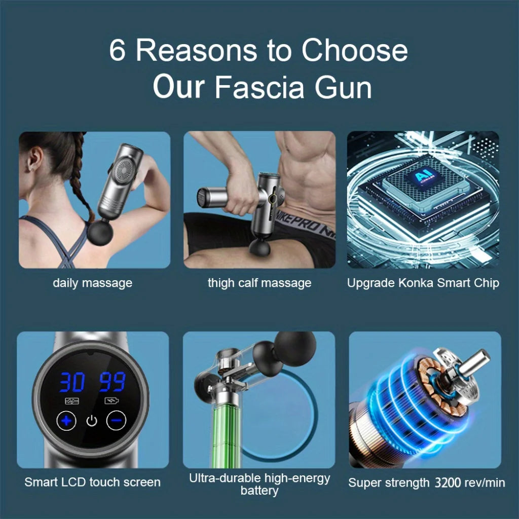 Portable Fascia Massage Gun — Deep Muscle Relaxation, Neck & Back