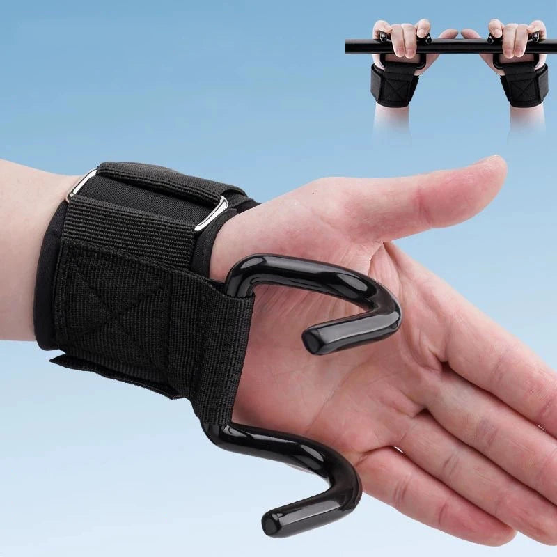 Weightlifting Hook Grips with Wrist Wraps — Non-Slip, Gym & Deadlift