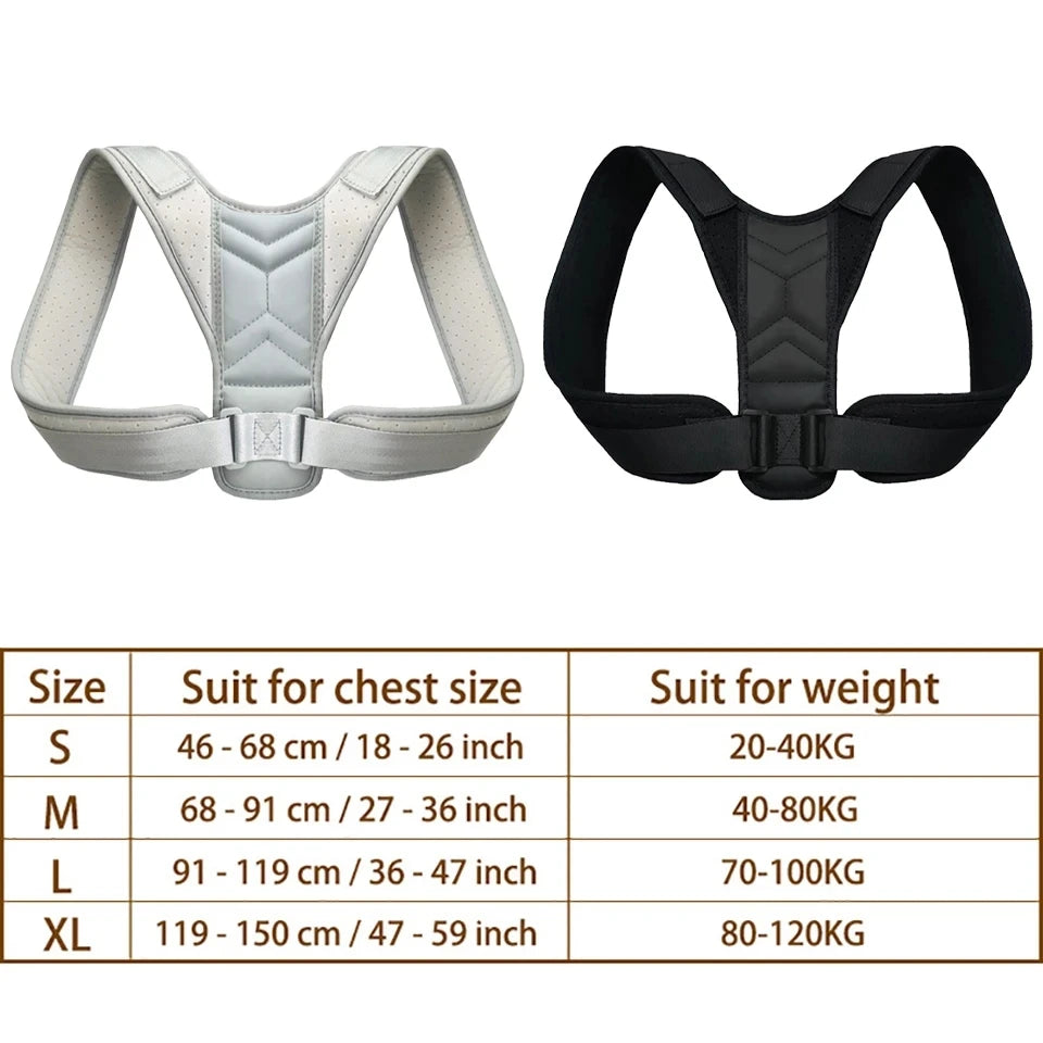 Back Posture Corrector with Neck Brace — Adjustable Shoulder Support Belt for Men & Women | S–XL