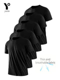 Men's Quick-Dry Round Neck Gym T-Shirt — 5-Pack | Breathable Polyester, XS–XXL