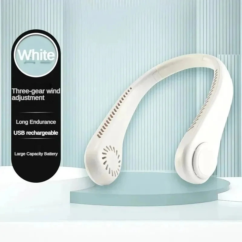Portable Bladeless Neck Fan — 8000mAh, 100 Speed Settings, LED Display, USB Rechargeable
