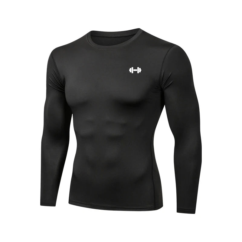 Men's Compression Long Sleeve Gym Shirt — Quick-Dry Base Layer | Breathable, M–XXL