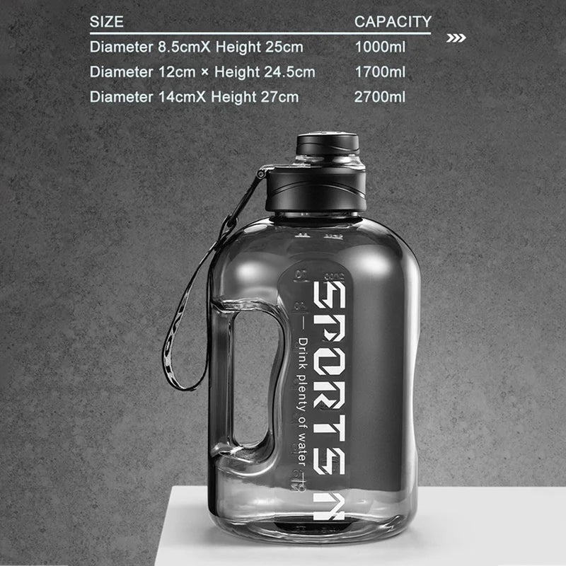 Insulated Water Bottle with Straw — 2.7L, Gym, Hiking & Travel