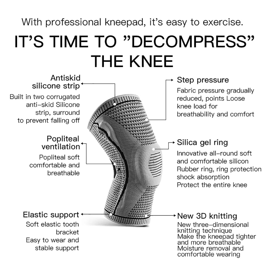 Compression Knee Sleeve — Pain Relief for Running, Gym & Recovery