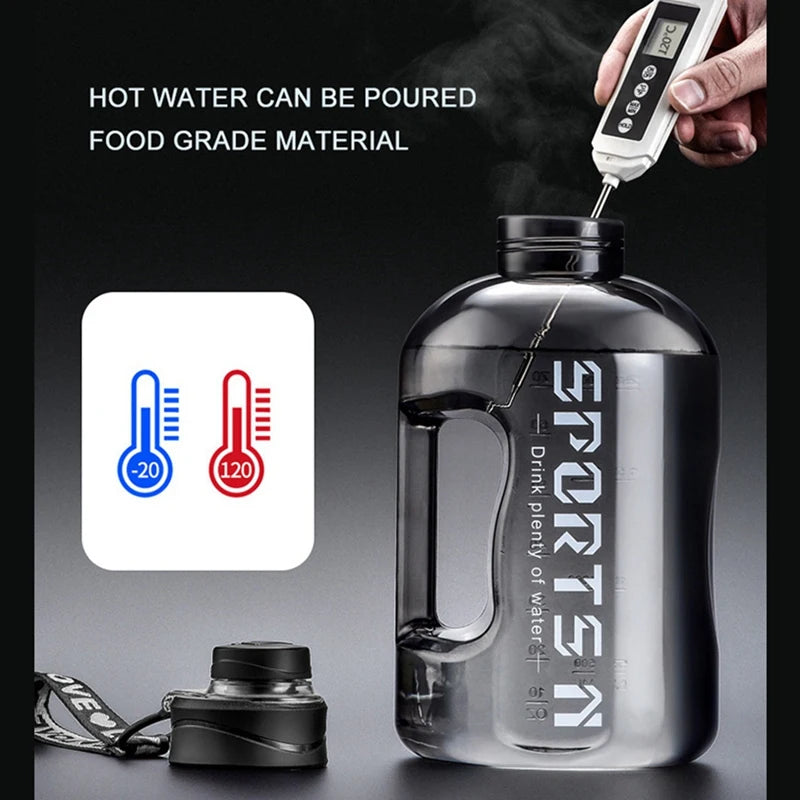 Insulated Water Bottle with Straw — 2.7L, Gym, Hiking & Travel