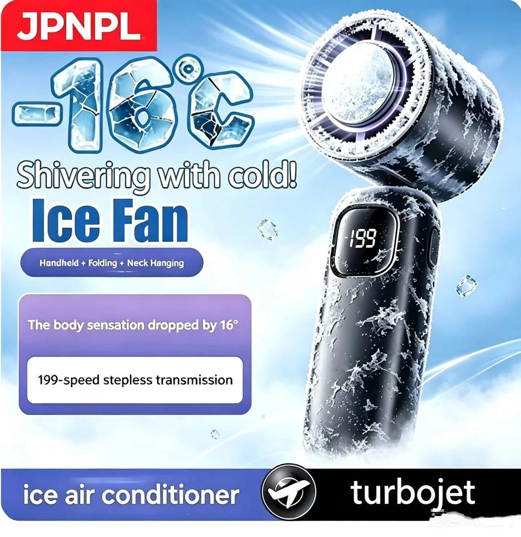Portable Bladeless Neck Fan — 8000mAh, 100 Speed Settings, LED Display, USB Rechargeable