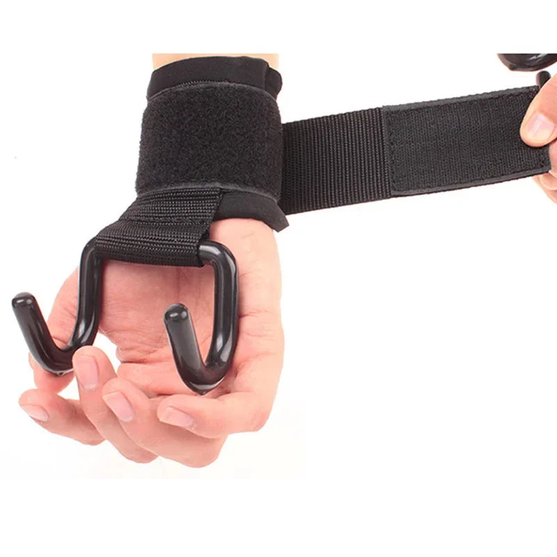 Weightlifting Hook Grips with Wrist Wraps — Non-Slip, Gym & Deadlift