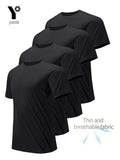 Men's Quick-Dry Round Neck Gym T-Shirt — 4-Pack | Breathable Polyester, XS–XXL
