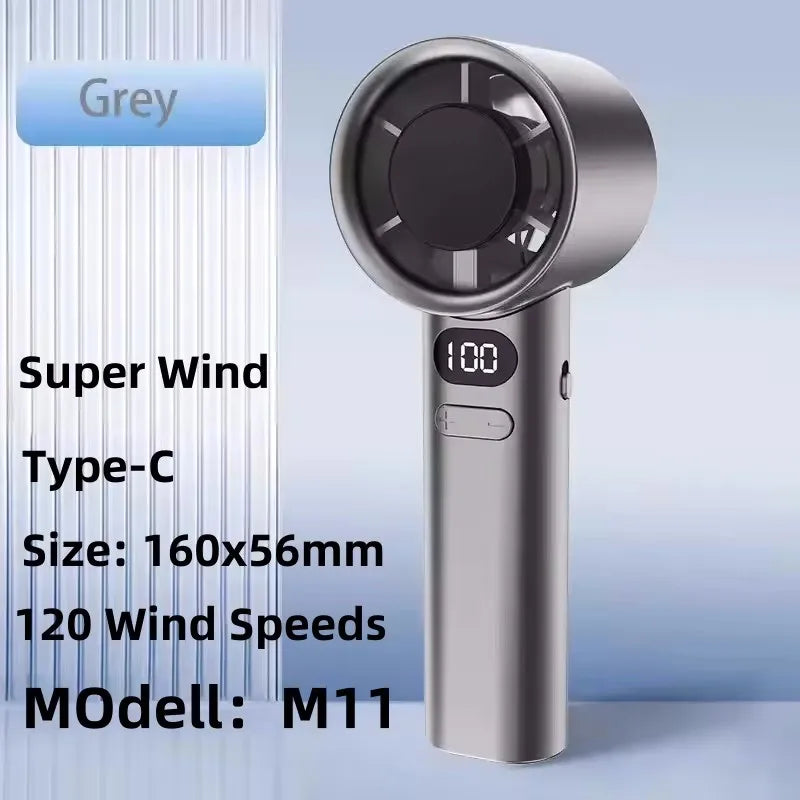 Portable Bladeless Neck Fan — 8000mAh, 100 Speed Settings, LED Display, USB Rechargeable