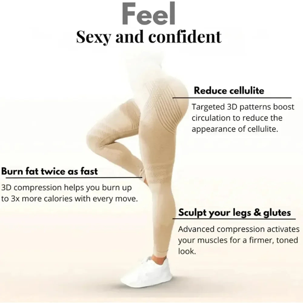 Women's Butt Lifting Seamless Leggings — High Waist Tummy Control for Yoga, Gym & Daily Wear