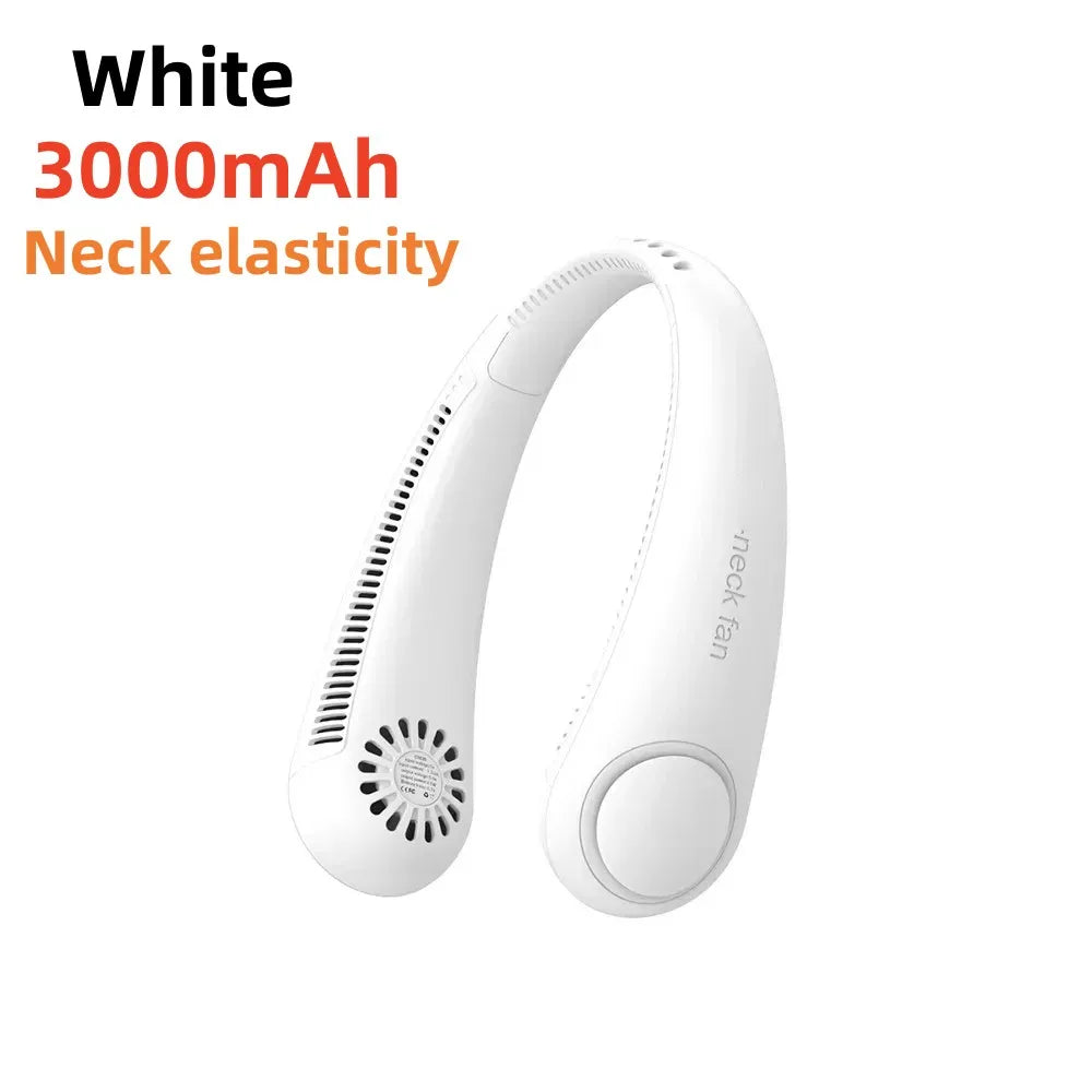 Portable Bladeless Neck Fan — 8000mAh, 100 Speed Settings, LED Display, USB Rechargeable