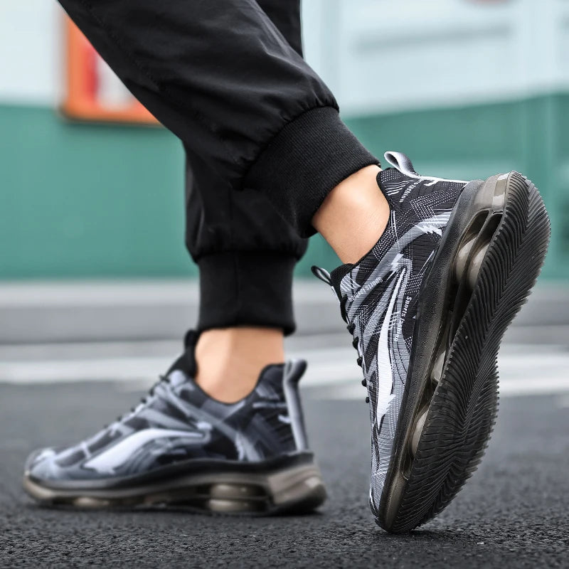 Men's Air Cushion Gym & Basketball Shoes – Breathable, Non-Slip & Shock-Absorbing