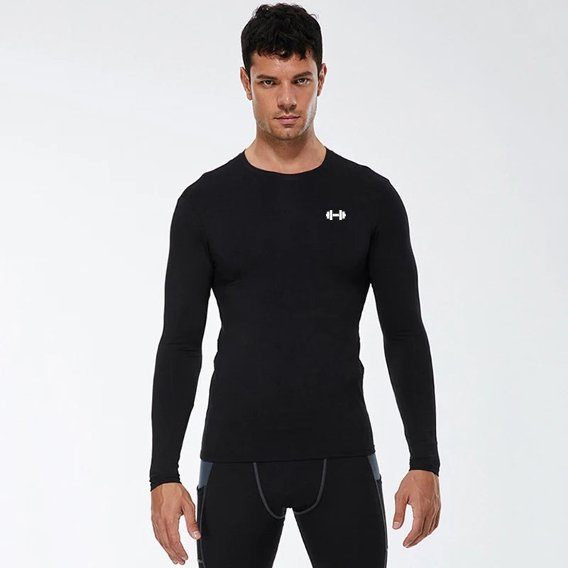Men's Compression Long Sleeve Gym Shirt — Quick-Dry Base Layer | Breathable, M–XXL