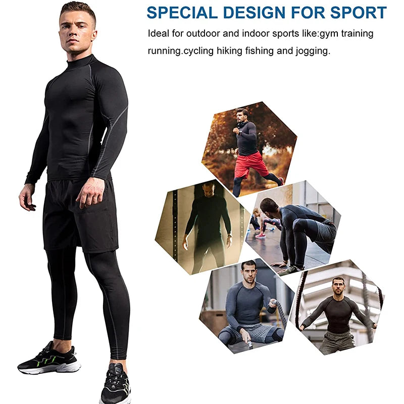 Men's Quick Dry Sport T-Shirt | Long Sleeve Compression Gym Rashguard