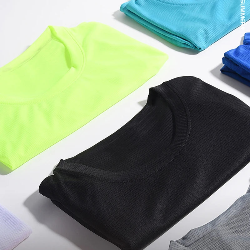 Men's Quick-Dry Bodybuilding Gym T-Shirt – Short Sleeve Summer Sport Top