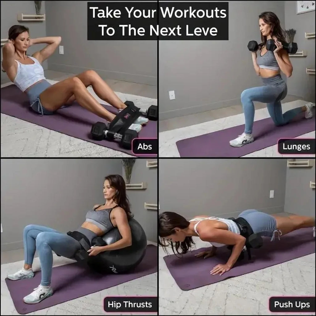 Fit Nation Pro Adjustable Hip Bridge Weighted Belt — Glute & Booty Training, Home Gym Strength Belt for Men & Women