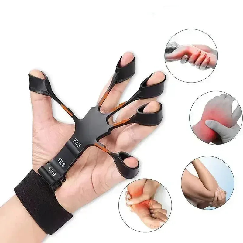 Finger Exerciser & Hand Grip Strengthener | Adjustable Silicone Forearm & Wrist Trainer