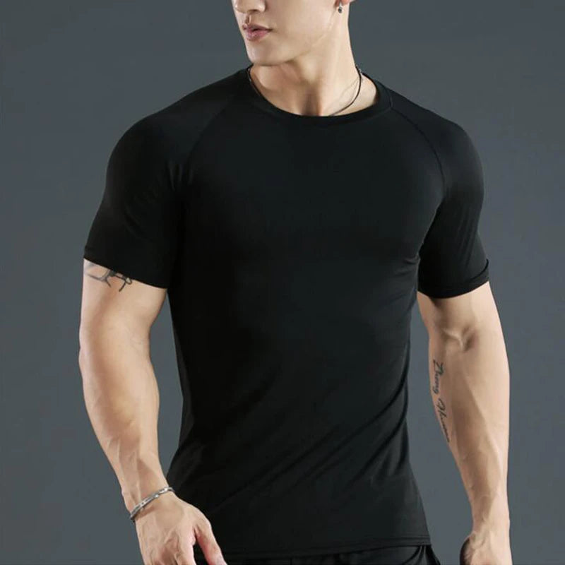 Men's Compression Short Sleeve T-Shirt – Quick-Dry Gym & Running Top