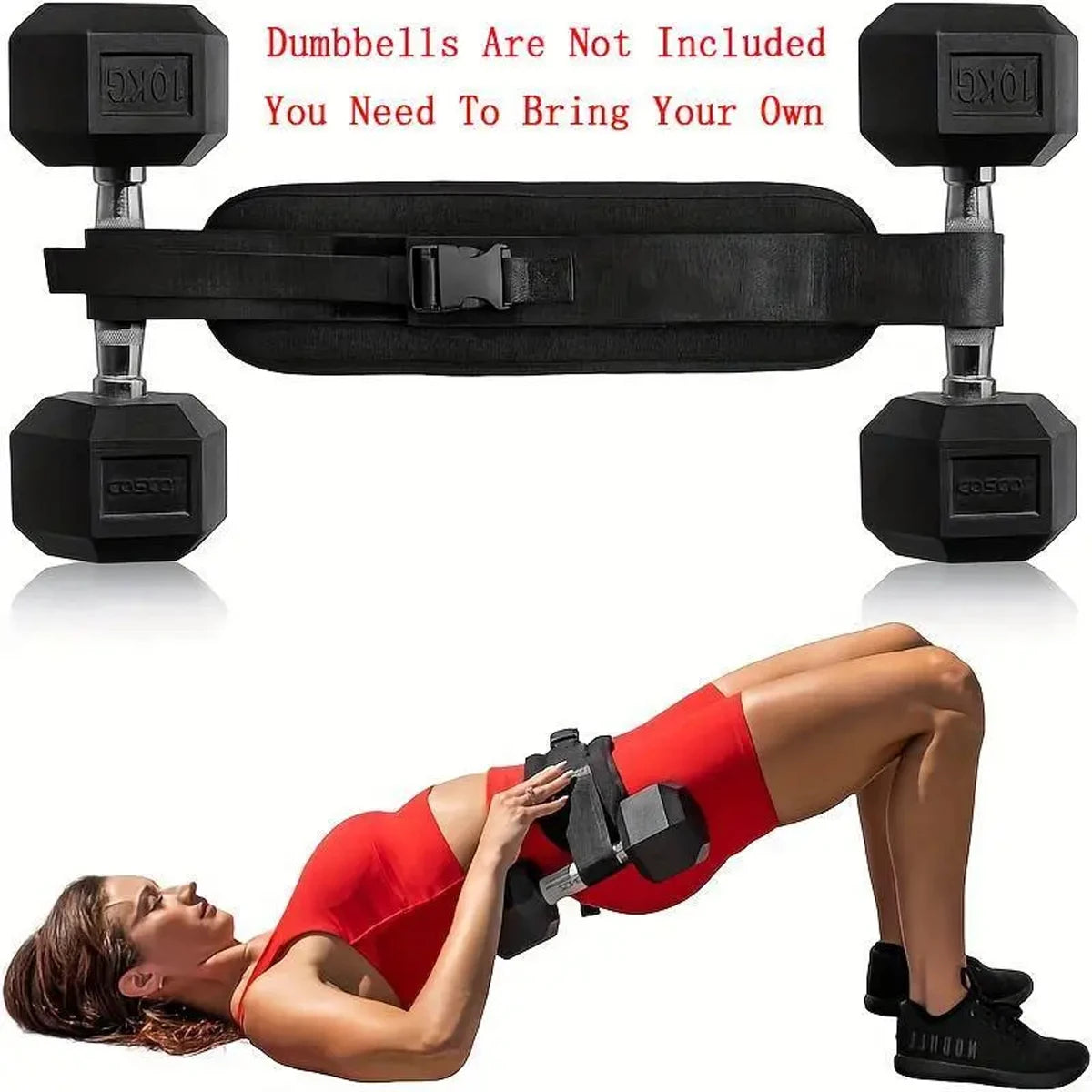 Fit Nation Pro Adjustable Hip Bridge Weighted Belt — Glute & Booty Training, Home Gym Strength Belt for Men & Women