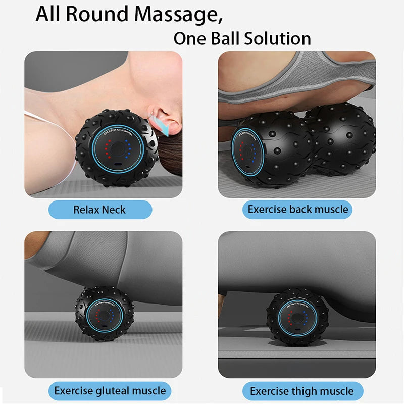 Vibrating Peanut Massage Ball — 5-Gear, Rechargeable, Deep Tissue