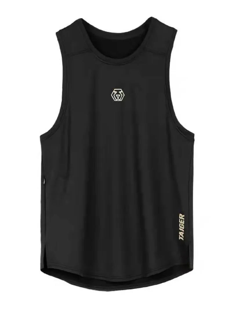 Men's Loose Fit Sleeveless Gym Tank Top — Side Zipper Pocket | Cotton Blend, M–2XL