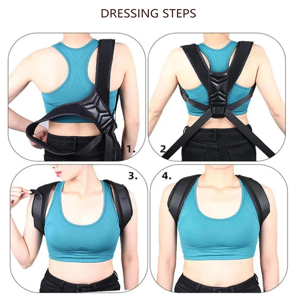 Back Posture Corrector with Neck Brace — Adjustable Shoulder Support Belt for Men & Women | S–XL