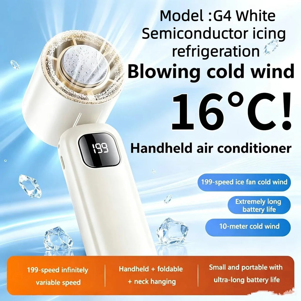 Portable Bladeless Neck Fan — 8000mAh, 100 Speed Settings, LED Display, USB Rechargeable
