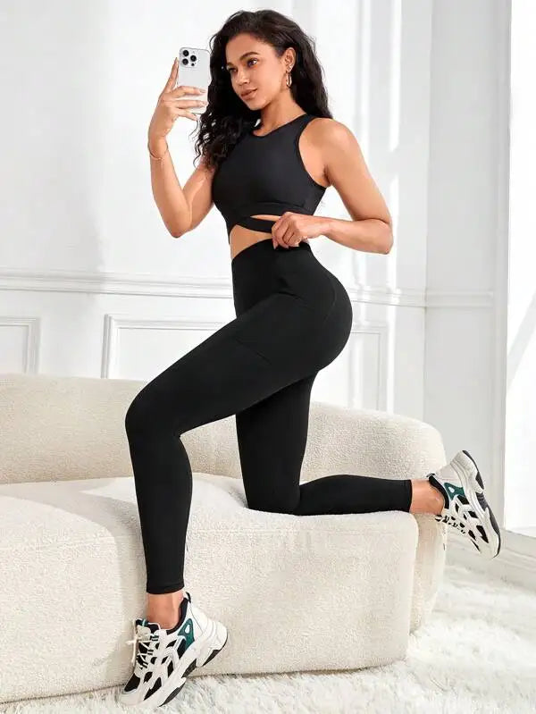 Women's High-Waist Yoga Leggings with Pocket